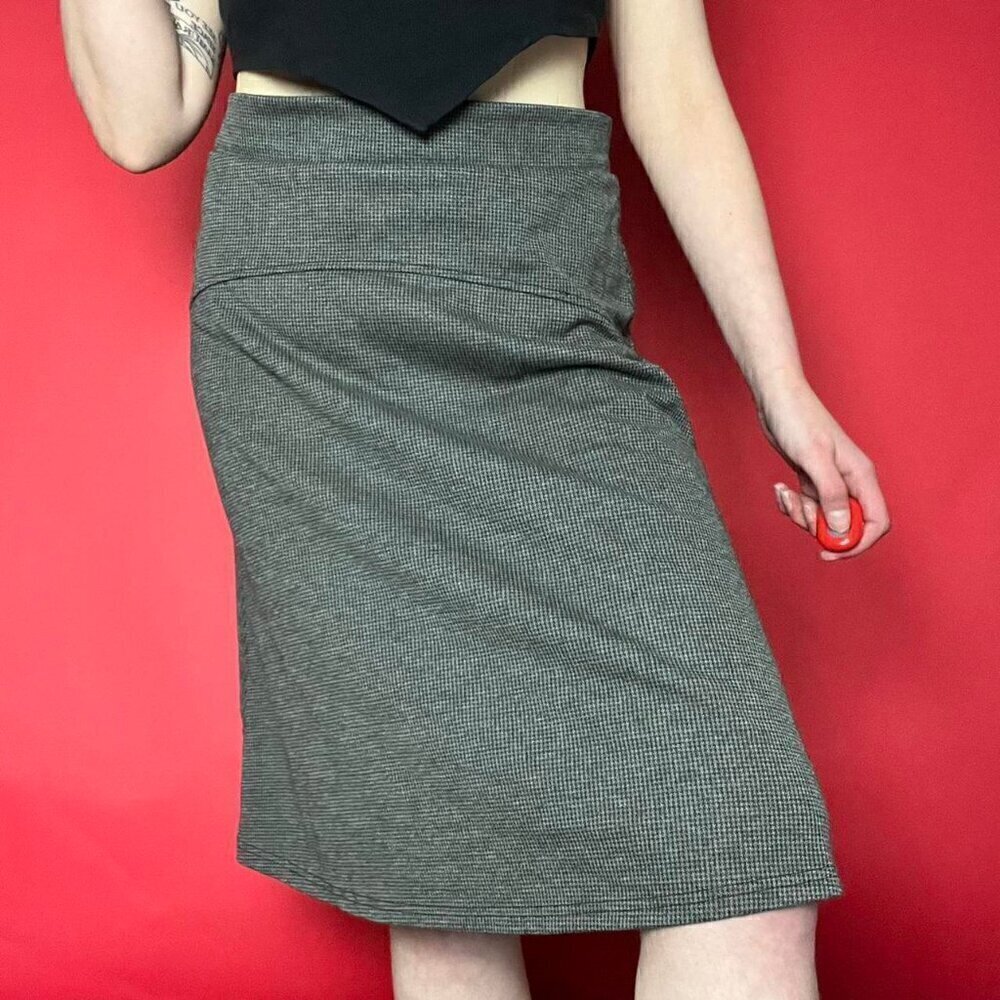 Grey knee length midi skirt​​​​​​​​​​​​​​​